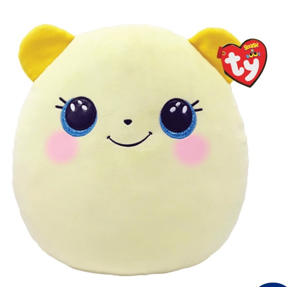 *FREE! with $9 purchase” Ty Squish-A-Boos™ Buttercup Yellow Bear (14”) - Picture 1 of 6
